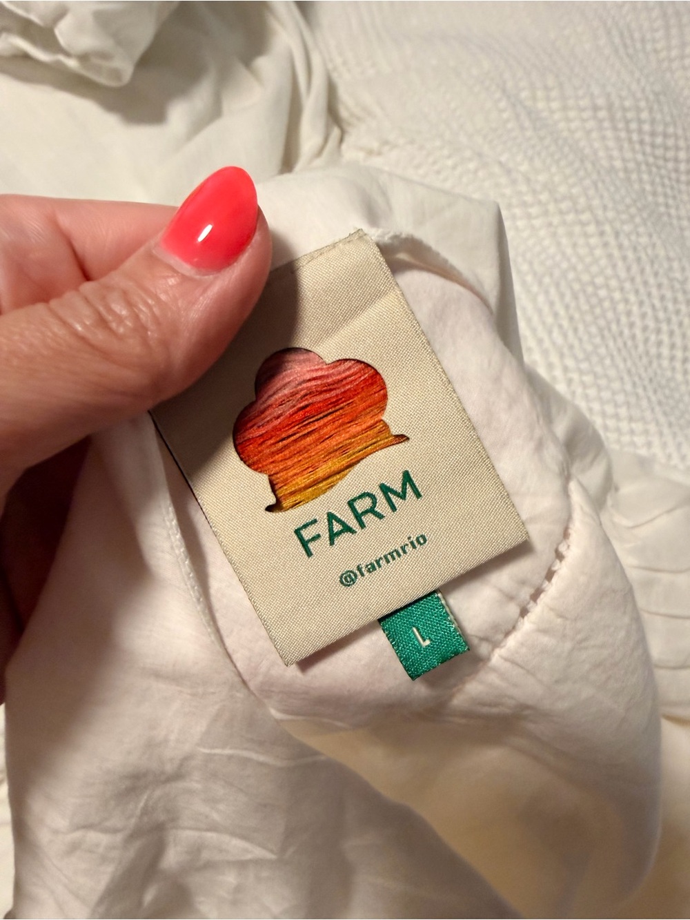 FARM Rio White Embroidered V-Neck Peasant Blouse - Picture 10 of 12